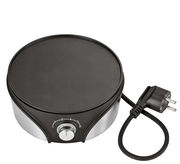 Elektrisches Fondue-Set Genf mit runder Heizplatte und Temperaturregler, seitliche Perspektive