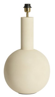 Beiger Lampenfuß mit runder Basis und zylindrischem Hals, frontal abgebildet.