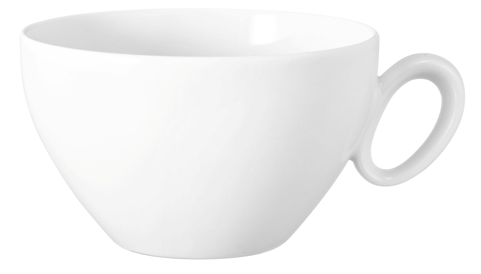 Seltmann Weiden Milchkaffeetasse TRIO Weiße Milchkaffeetasse mit Henkel, seitliche Perspektive