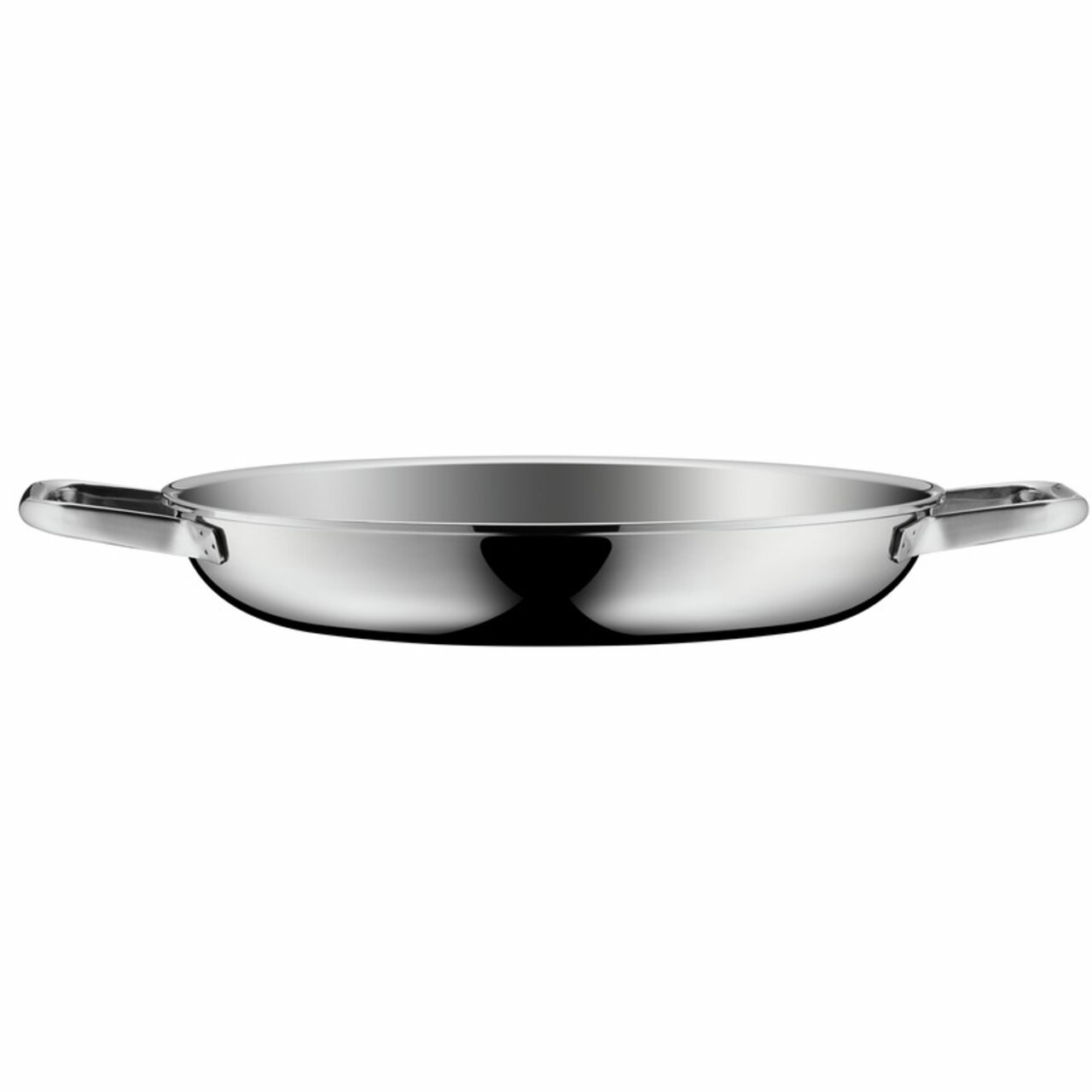 WMF Servierpfanne PROFI RESIST 28cm, seitliche Ansicht, Edelstahl mit zwei Griffen