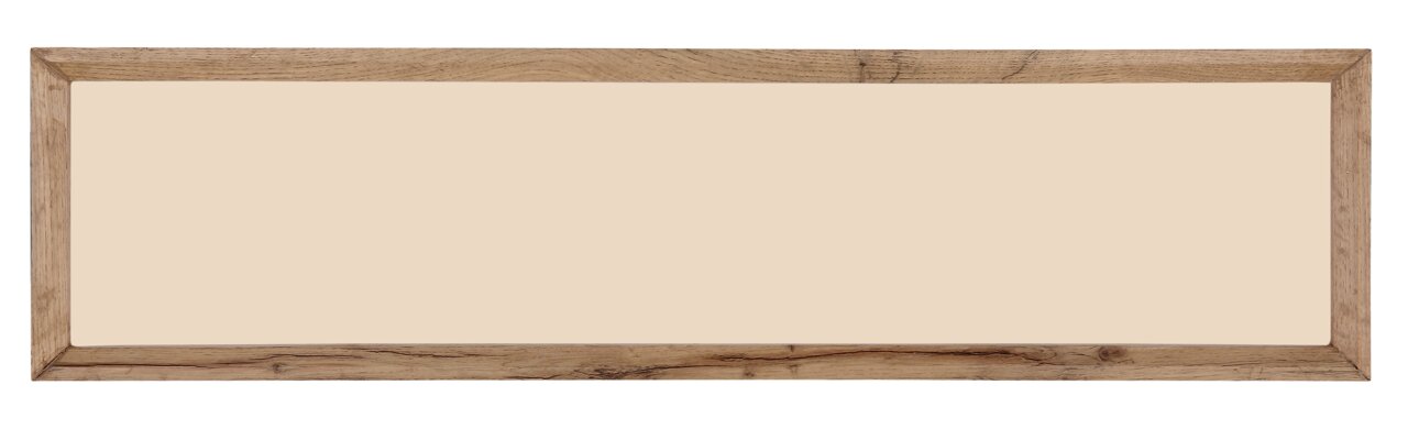 Rechteckige Deckenleuchte mit Holzrahmen, Ansicht von vorne