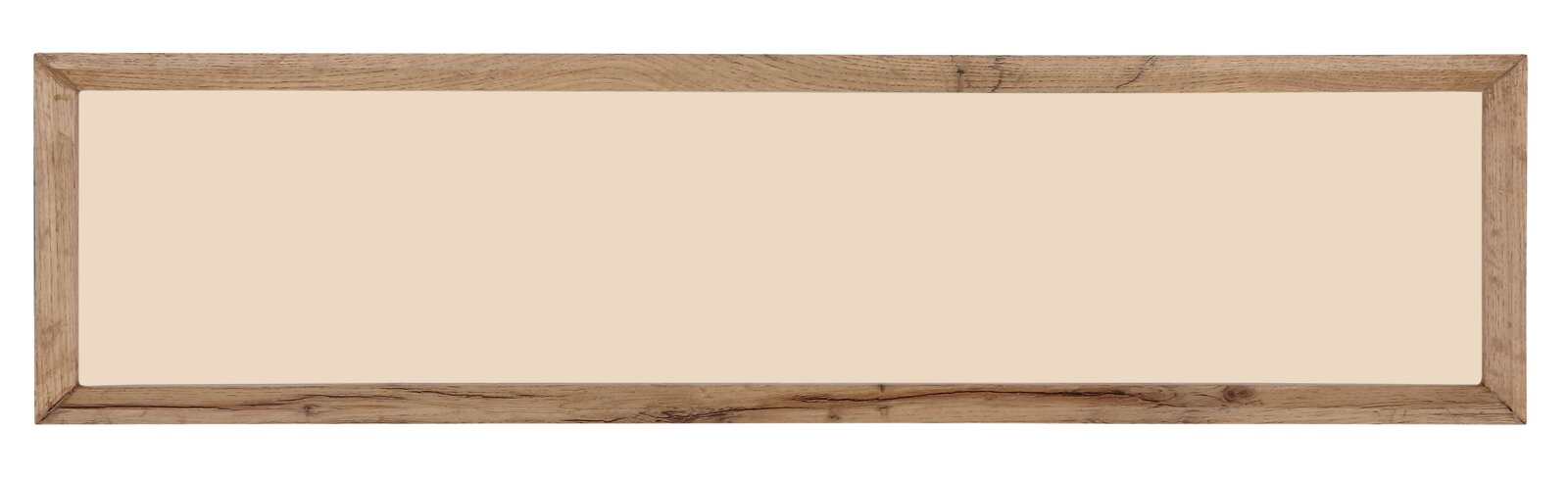 Rechteckige Deckenleuchte mit Holzrahmen, Ansicht von vorne