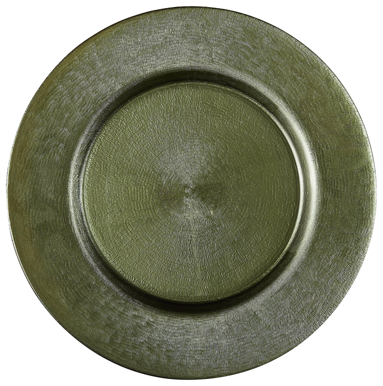 Olivenfarbener Platzteller aus der Vogelperspektive