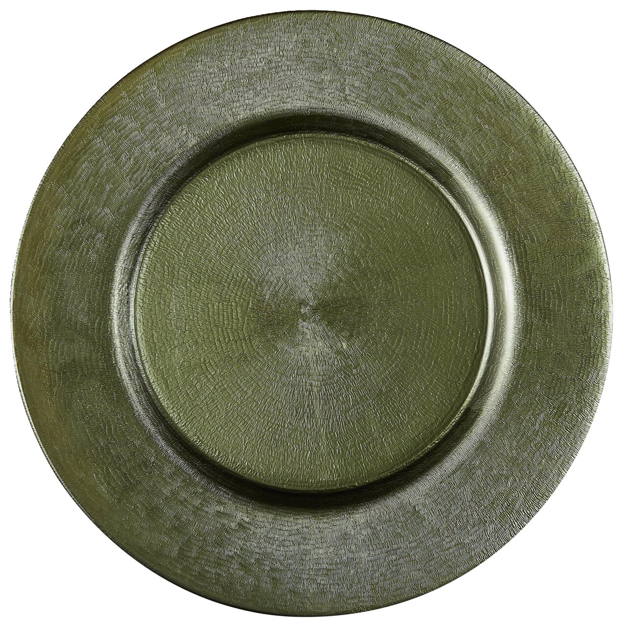 Olivenfarbener Platzteller aus der Vogelperspektive