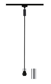 Schwarzes Basispendel mit Kabel und Fassung, seitliche Perspektive