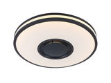 Moderne LED-Deckenleuchte Riku in Schwarz und Weiß, seitliche Perspektive