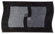 Badteppich Betty 55x60cm in Schwarz und Grau mit geometrischem Muster, Draufsicht