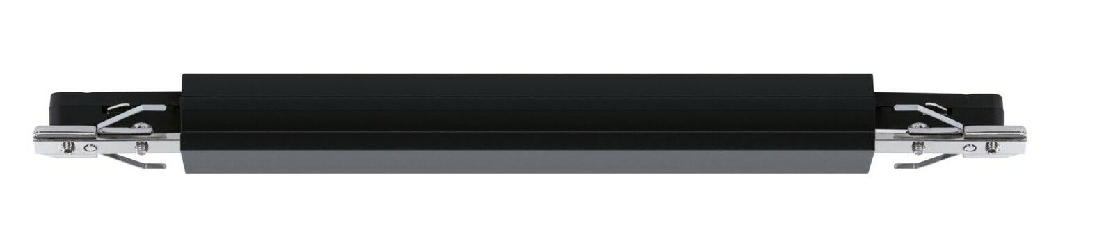 Schwarzer Switchdimmer Zigbee, seitliche Perspektive mit Metallklammern