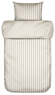 Bettwäsche-Set 155x220cm mit beigen und weißen Streifen, Draufsicht