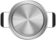 Topf aus Edelstahl, Draufsicht, mit zwei Griffen