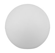 Kugelförmige Solar-Außenleuchte MELO in weißer Farbe, frontal betrachtet.