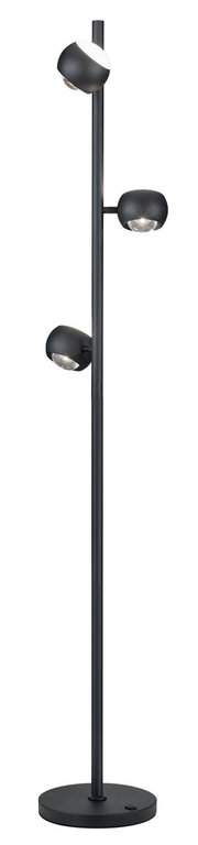 Moderne staande lamp CANNON met drie verstelbare lampen, zijaanzicht