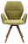 Valnatura Armlehnenstuhl PIANO Moderner Armlehnenstuhl mit olivgrünem Stoffbezug und Holzbeinen, Frontalansicht