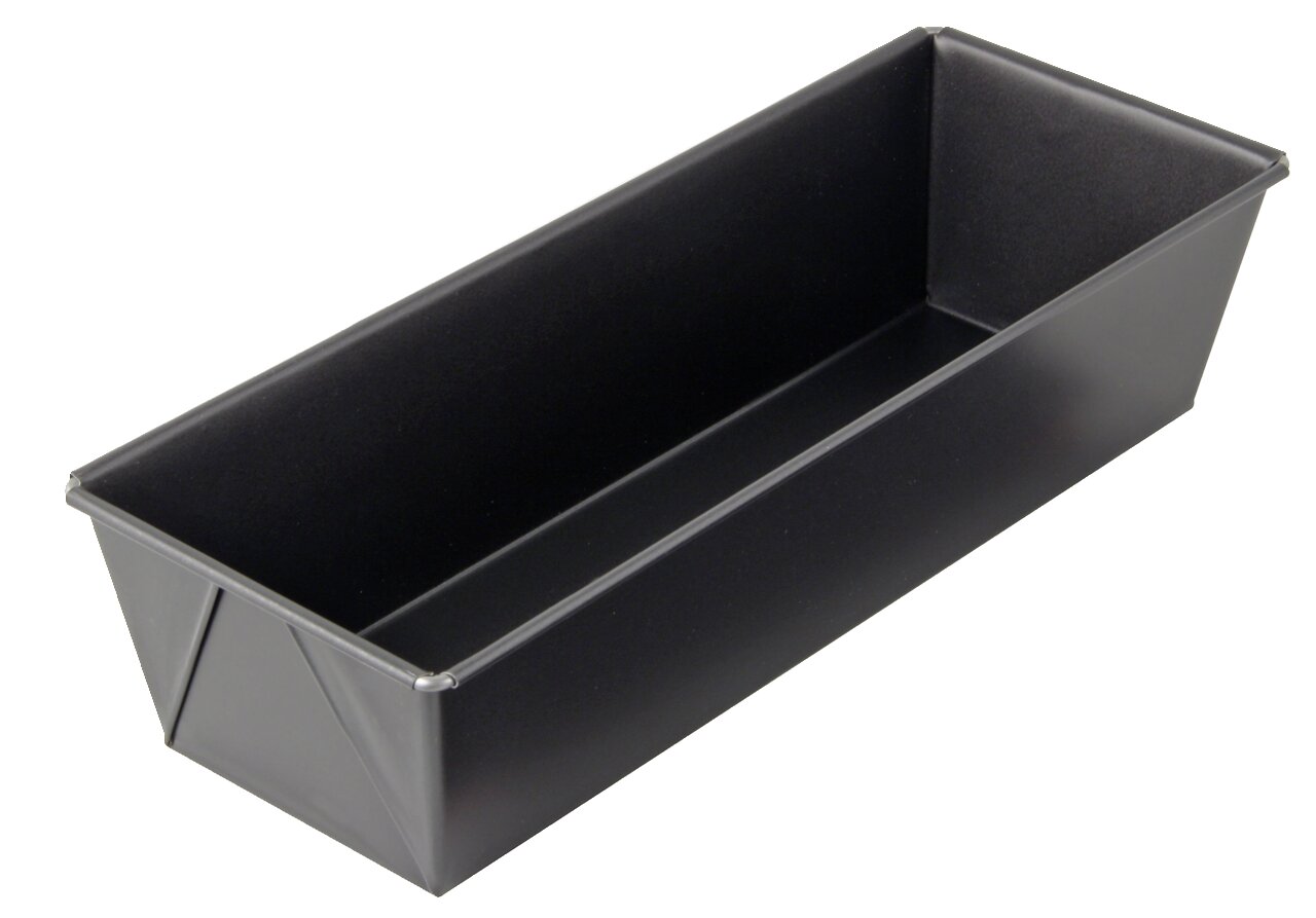 Schwarze Kastenform 30cm aus Metall, schräg von oben fotografiert