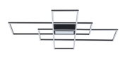 Moderne led-plafondlamp met een geometrisch ontwerp, gezien van onderaf.