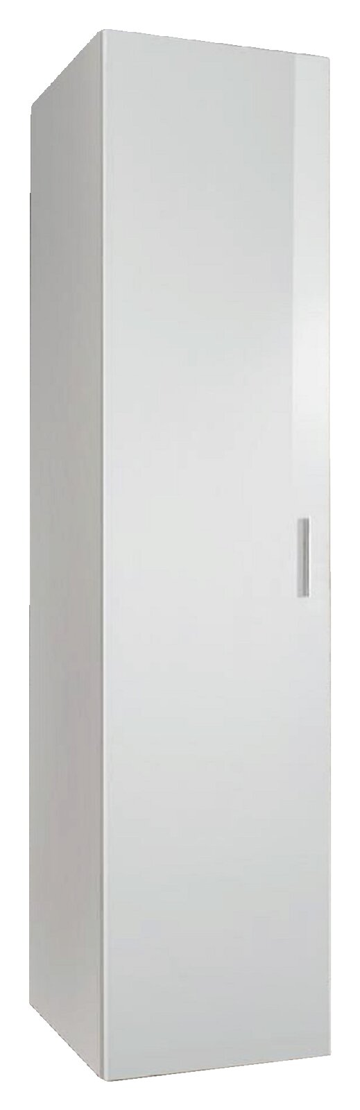 XORA Mehrzweckschrank MALTA Weißer Mehrzweckschrank mit einer Tür, seitliche Perspektive