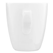 Weißer Becher mit Henkel, Ansicht von hinten