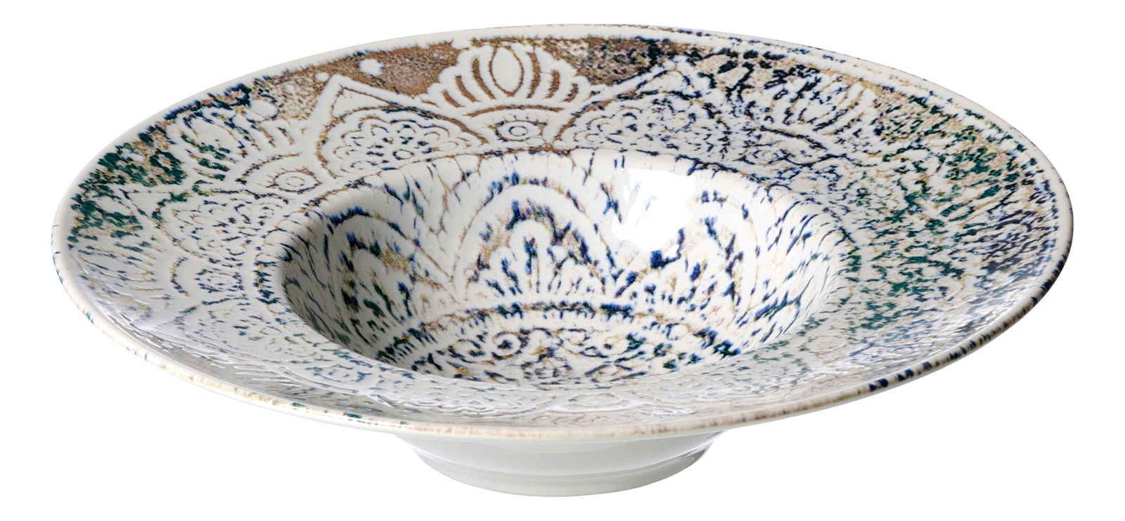 Ritzenhoff & Breker Gourmetteller LUIGI Gourmetteller 28 cm Luigi mit kunstvollem Muster, seitliche Perspektive