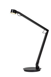 Moderne schwarze Tisch- und Schreibtischleuchte mit verstellbarem Arm, seitliche Perspektive