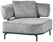 Grauer Sessel mit modernem Design, Ansicht von vorne links