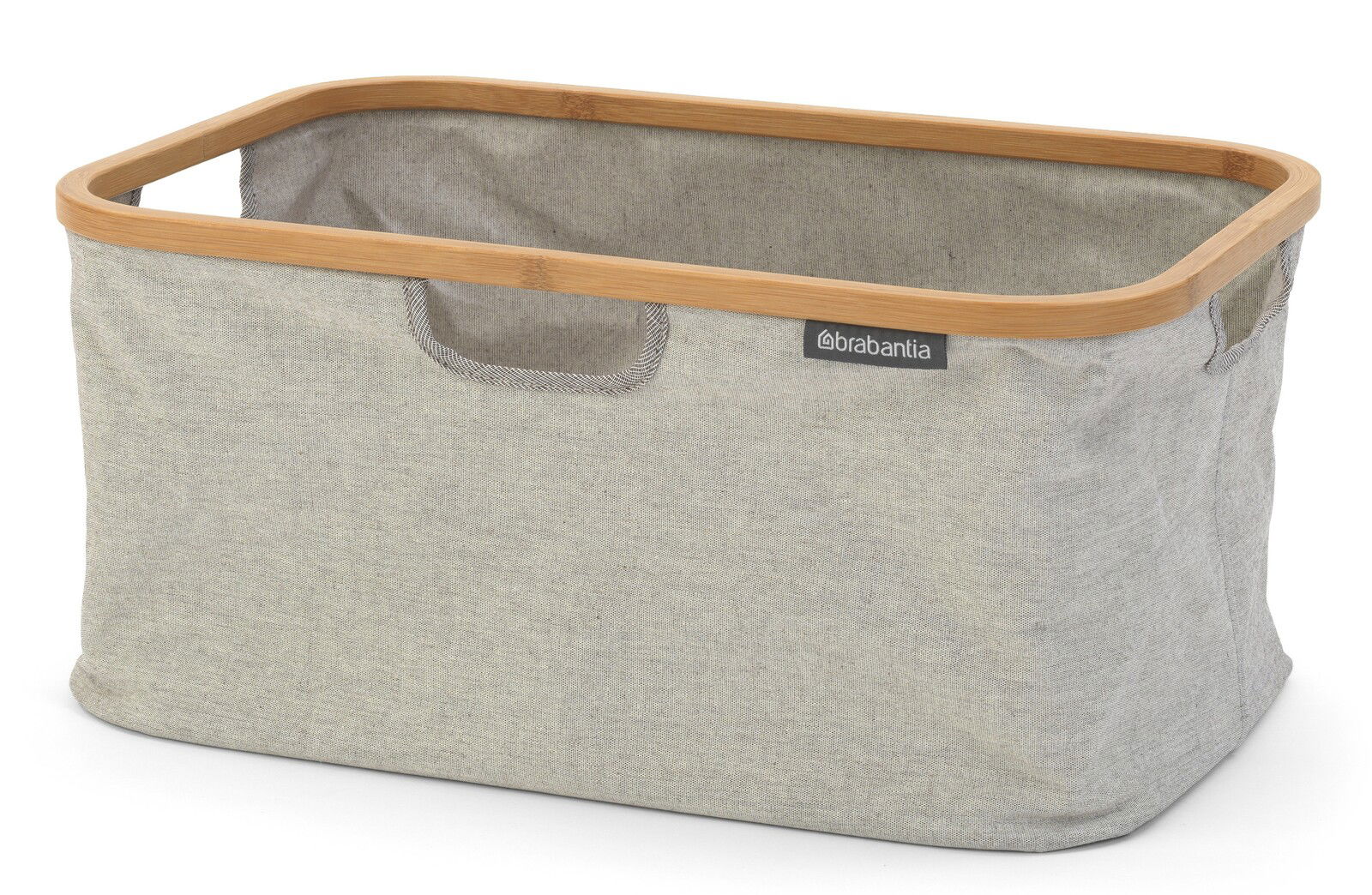 Brabantia Faltbarer Wäschekorb MINDSET Faltbarer Wäschekorb aus Stoff mit Bambusrahmen, seitliche Perspektive