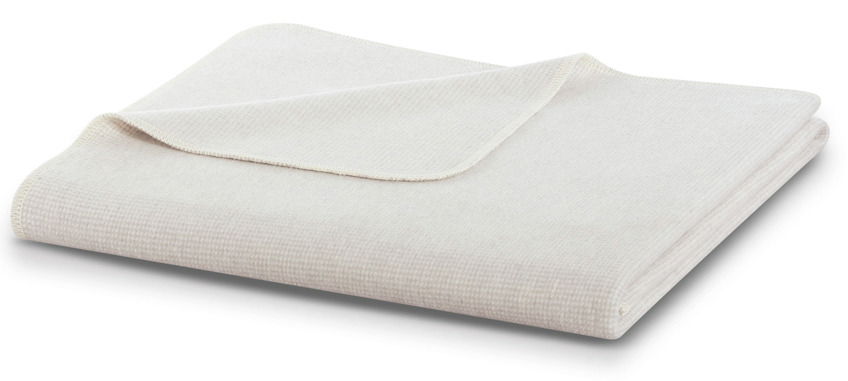 Beige Wohndecke 150 x 200 cm, gefaltet, Seitenansicht