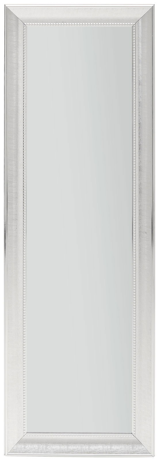 Rechteckiger Spiegel mit silbernem Rahmen, frontal betrachtet.