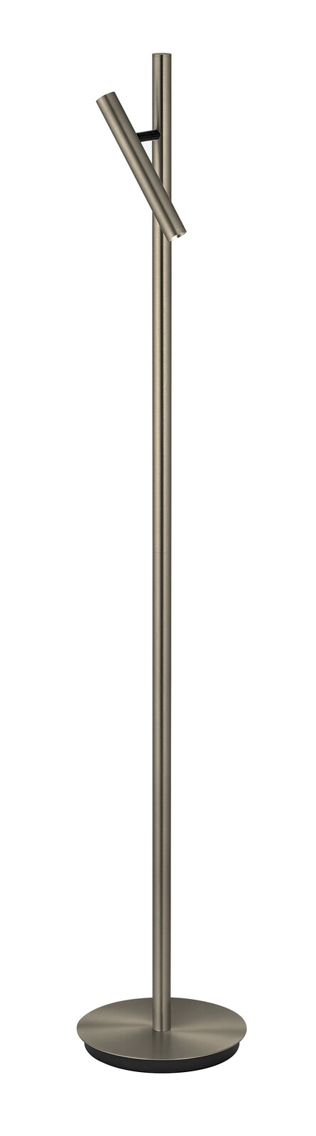 Elements by Bankamp LED-staande lamp/leeslamp ARNE Moderne LED-Steh- und Leseleuchte in gebürstetem Metall, seitliche Perspektive