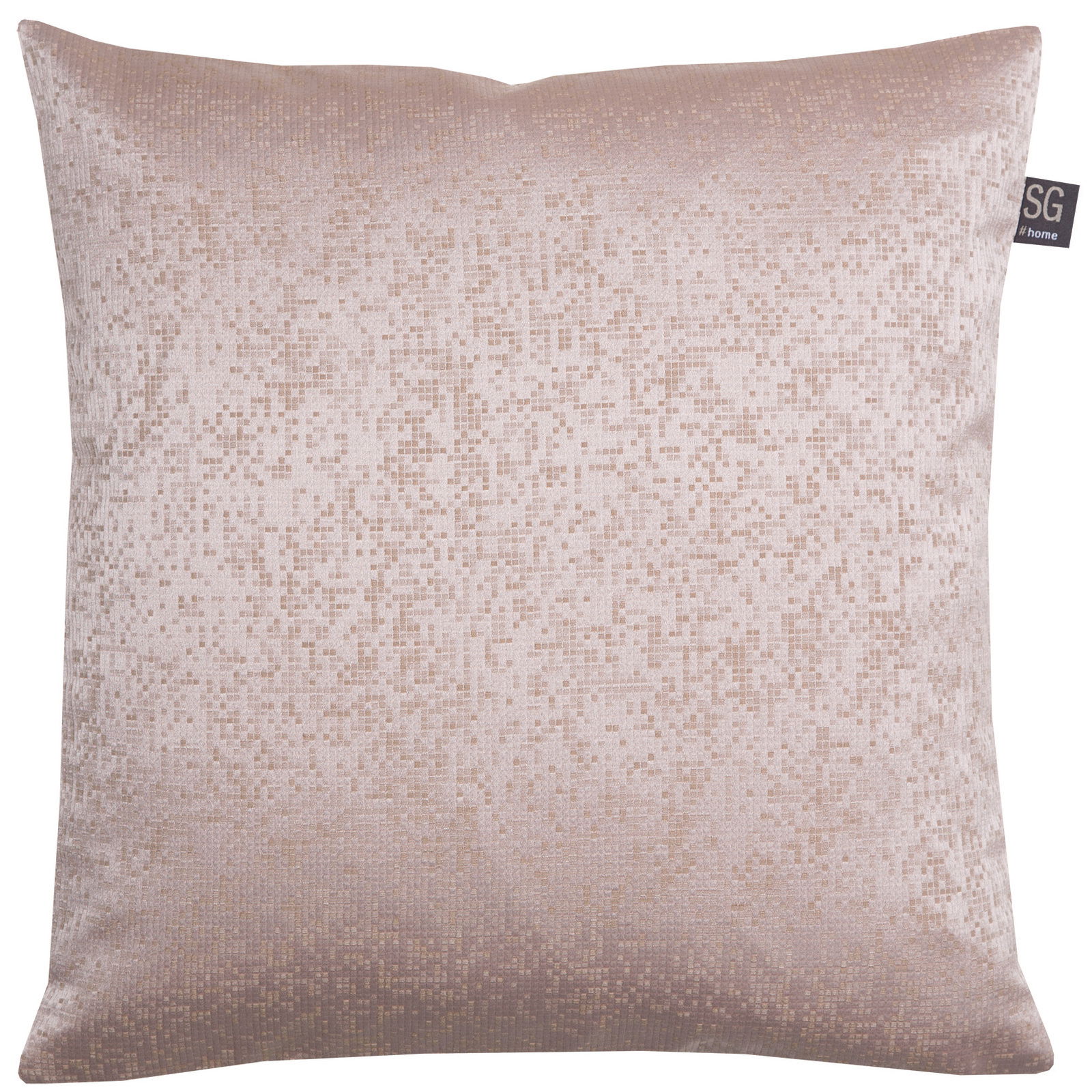 Kissenhülle 38x38cm mit pixelartigem Muster in Beige, Frontalansicht