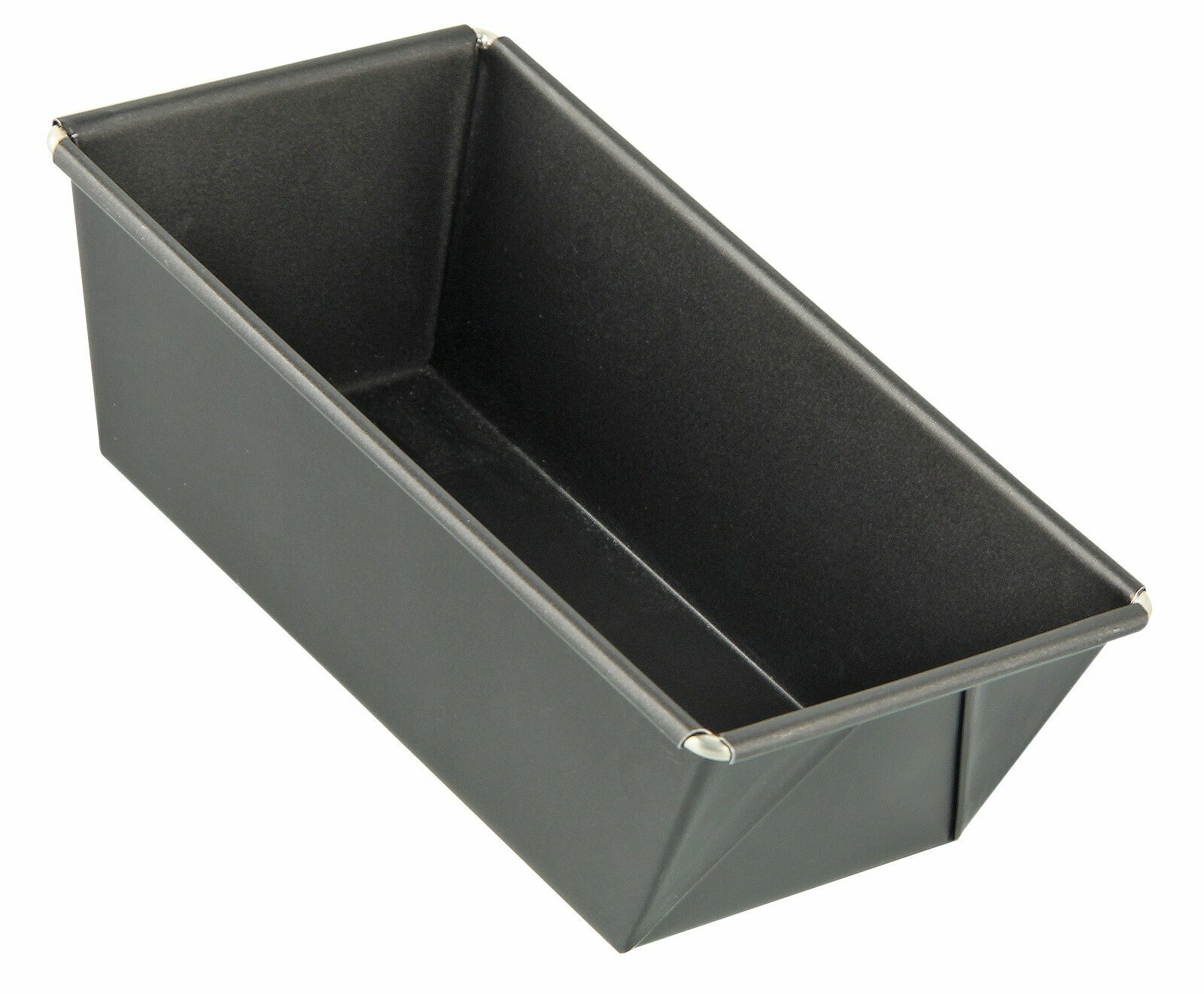 Schwarze Kastenform 15 cm, perspektivisch von oben fotografiert, ideal für Backfreude.