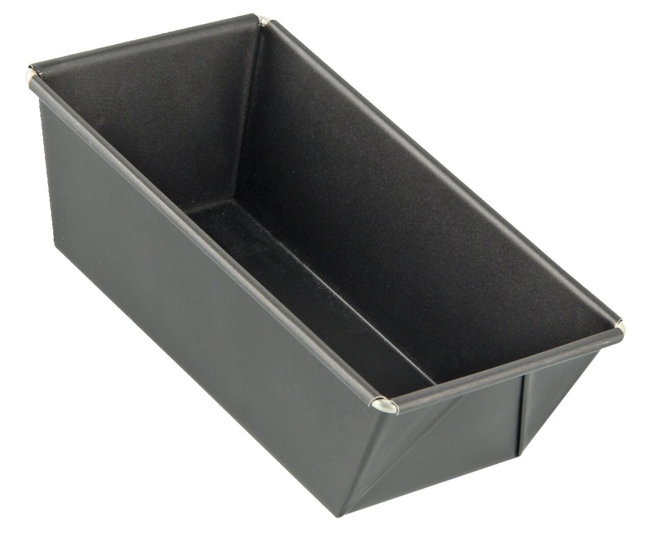 Schwarze Kastenform 15 cm, perspektivisch von oben fotografiert, ideal für Backfreude.