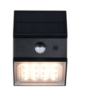 LED-Solar-Außenwandleuchte mit Bewegungsmelder, frontal abgebildet