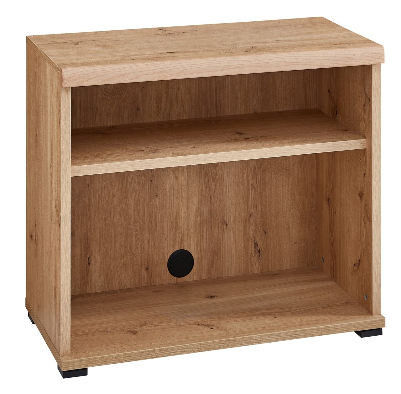 Linea Natura Unterstell-Aktenregal SONOS Unterstell-Aktenregal aus Holz in Eichenoptik mit zwei offenen Fächern, Vorderansicht