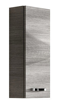 Moderner Wandschrank in Holzoptik, seitliche Perspektive