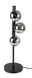 Z2 Tischleuchte MONICA Moderne Tischleuchte mit drei rauchgrauen Glaskugeln auf schwarzem Metallgestell, seitliche Perspektive