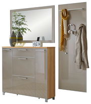 Garderoben-Set 3-tlg. mit Spiegel, Schrank und Wandpaneel, Frontansicht
