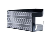 Schwarze Eckablage Meleto aus Metall, seitliche Perspektive