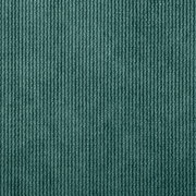 Nahaufnahme eines grünen, gerippten Stoffes, der für einen Hocker verwendet wird.