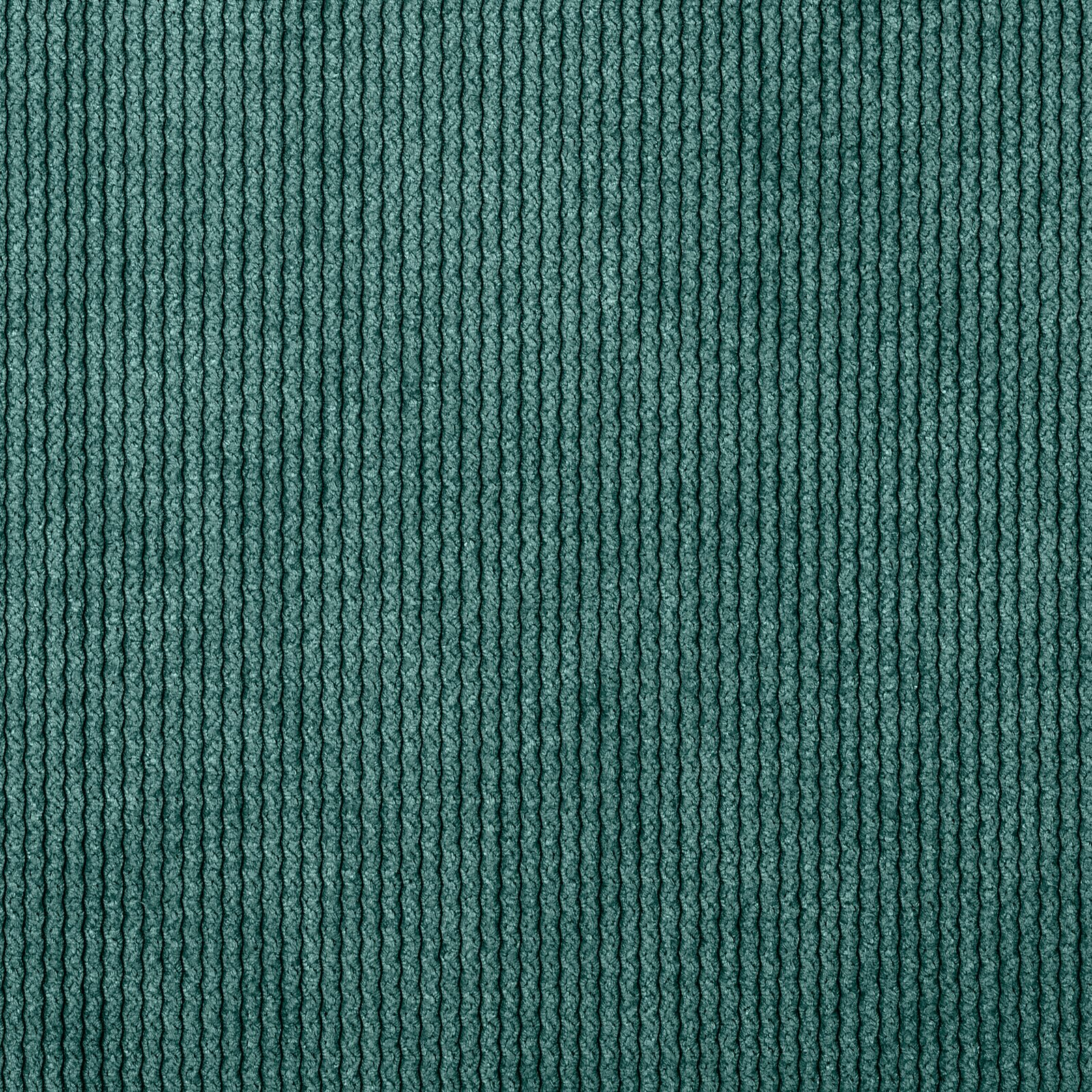 Nahaufnahme eines grünen, gerippten Stoffes, der für einen Hocker verwendet wird.