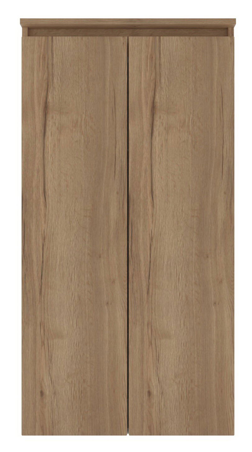 Frontansicht eines Mittelschranks mit Holzoptik und zwei Türen