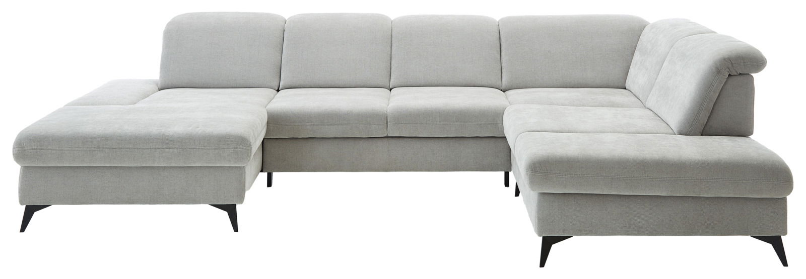 Graues Ecksofa Beldomo Style mit modernem Design, Vorderansicht
