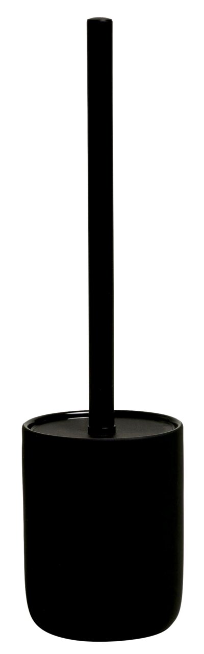 MÖVE Toilettenbürste BLACK VELVET Schwarze Toilettenbürste in zylindrischem Behälter, Frontalansicht