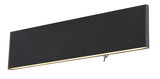 Schwarze Aluminium-Wandleuchte mit rechteckigem Design, seitliche Perspektive