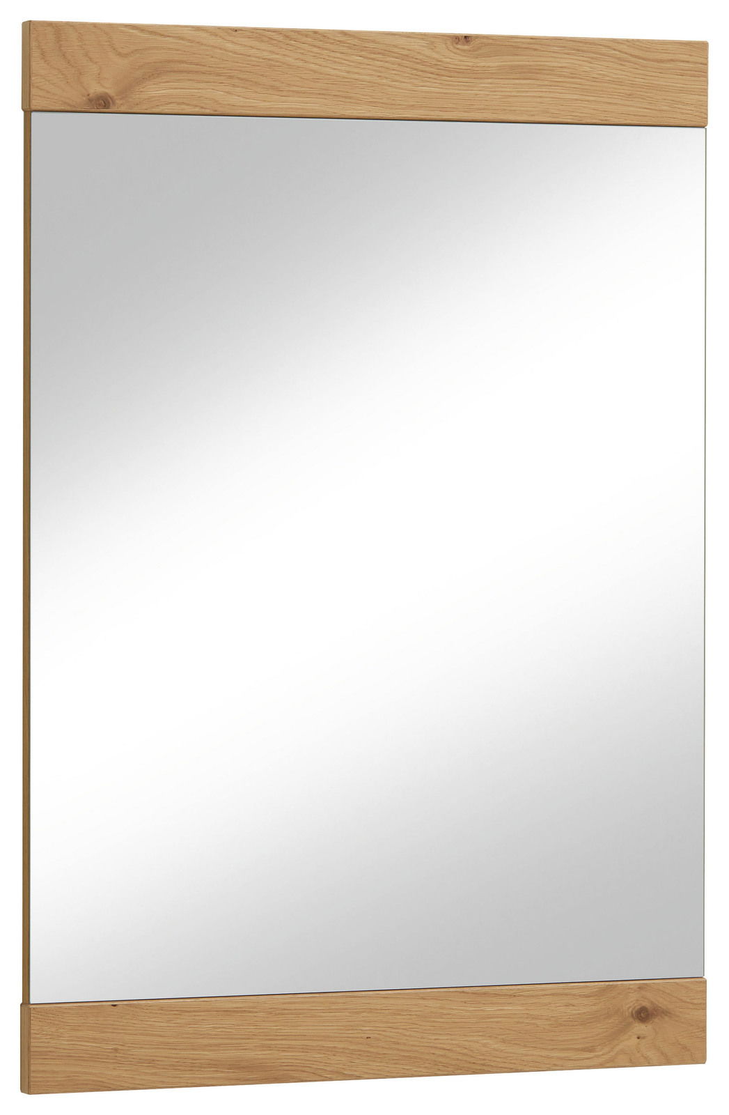 Schmaler Spiegel mit Holzrahmen, Frontalansicht