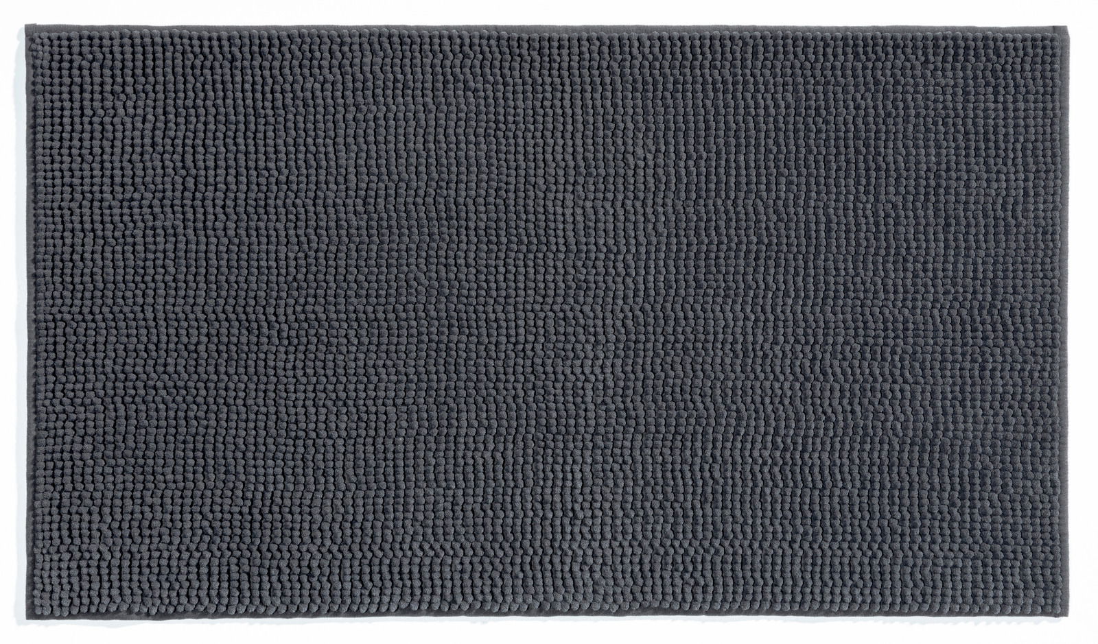 Grauer Badteppich 70x120 cm in Draufsicht