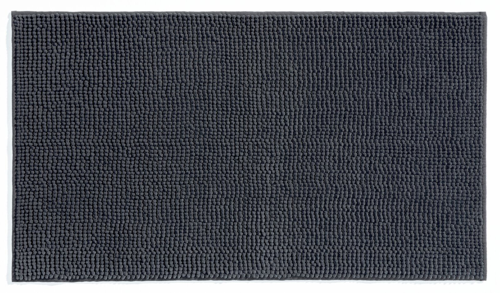 Grauer Badteppich 70x120 cm in Draufsicht