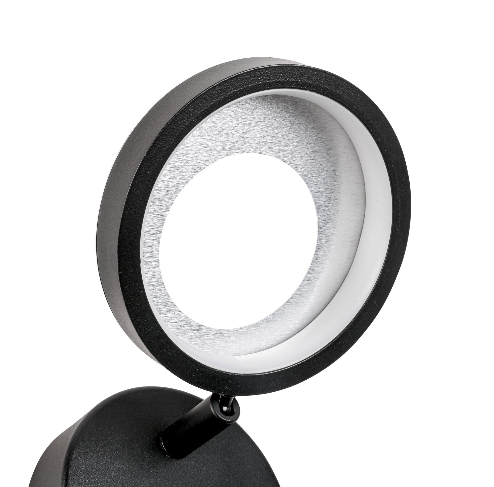 Moderner LED-Strahler in Nahaufnahme, seitliche Perspektive