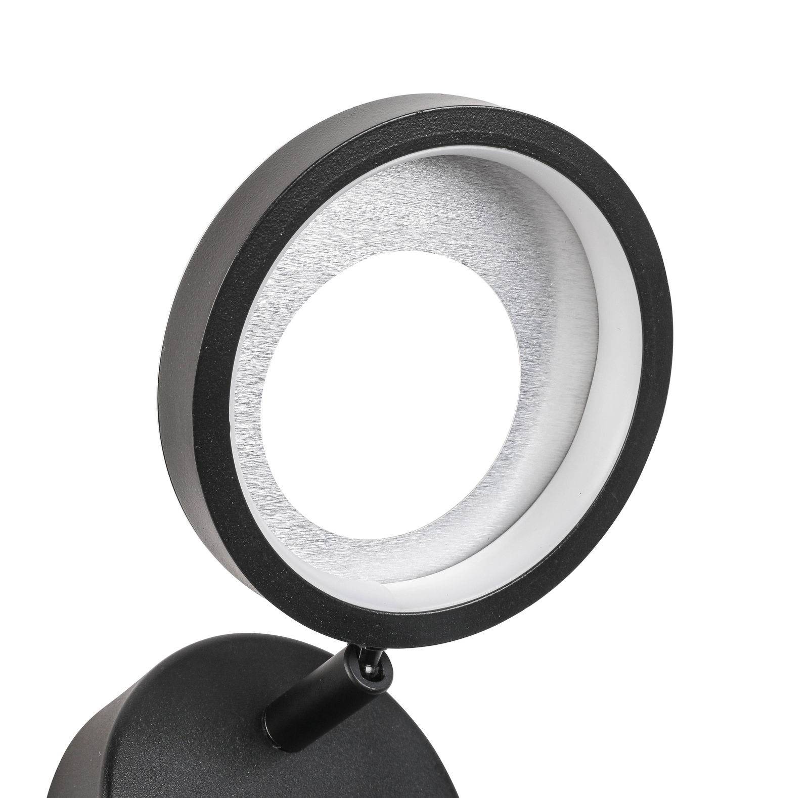 Moderner LED-Strahler in Nahaufnahme, seitliche Perspektive