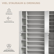 Frontale Ansicht einer Garderobenkombination mit viel Stauraum und Kippschutzsicherung, große Typenvielfalt, individuell kombinierbar.