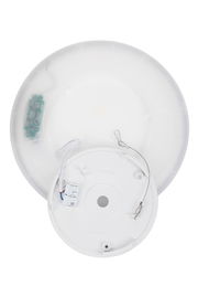 LED-Deckenleuchte von unten mit sichtbarer Verkabelung und Befestigungselementen